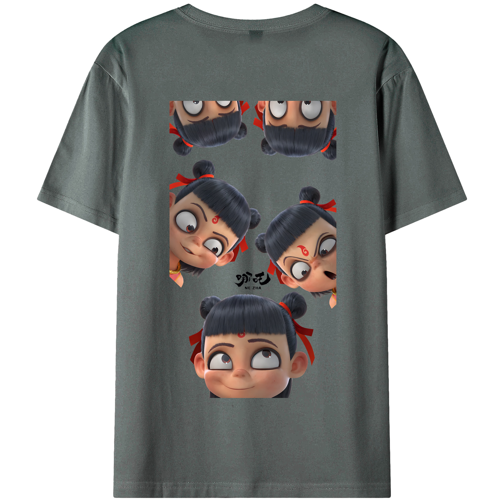 （画像用） Ne Zha 2 ナタ 魔童の大暴れ 綿100％半袖Tシャツ（背面プリント）